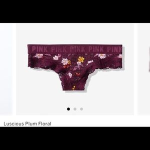 🌶 PINK lace palm floral panty size medium M